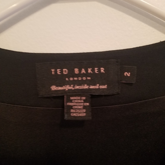 Ted Baker Black Zip Peplum Dress Size 2 - Picture 4 of 11